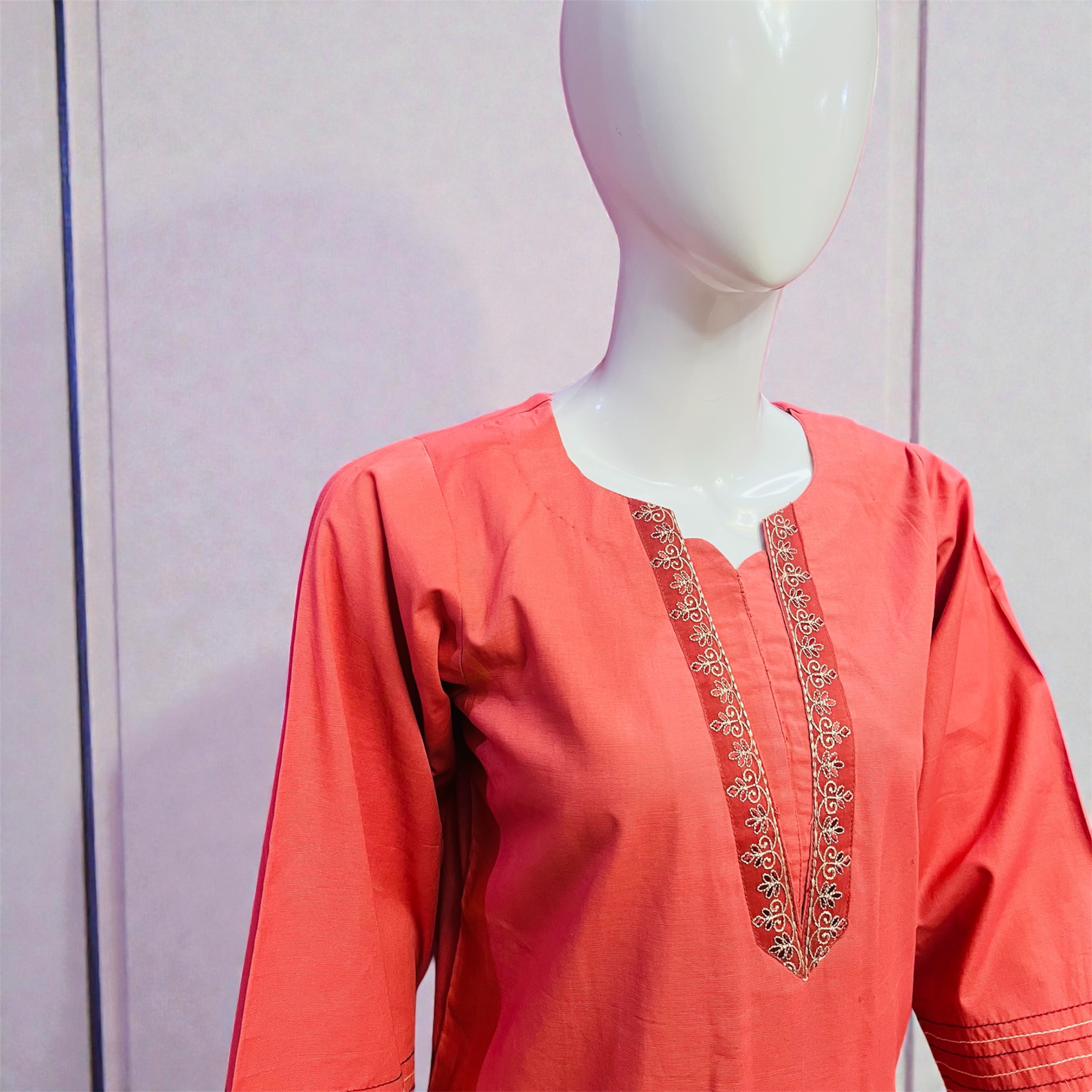 Embroidered Blush Pink